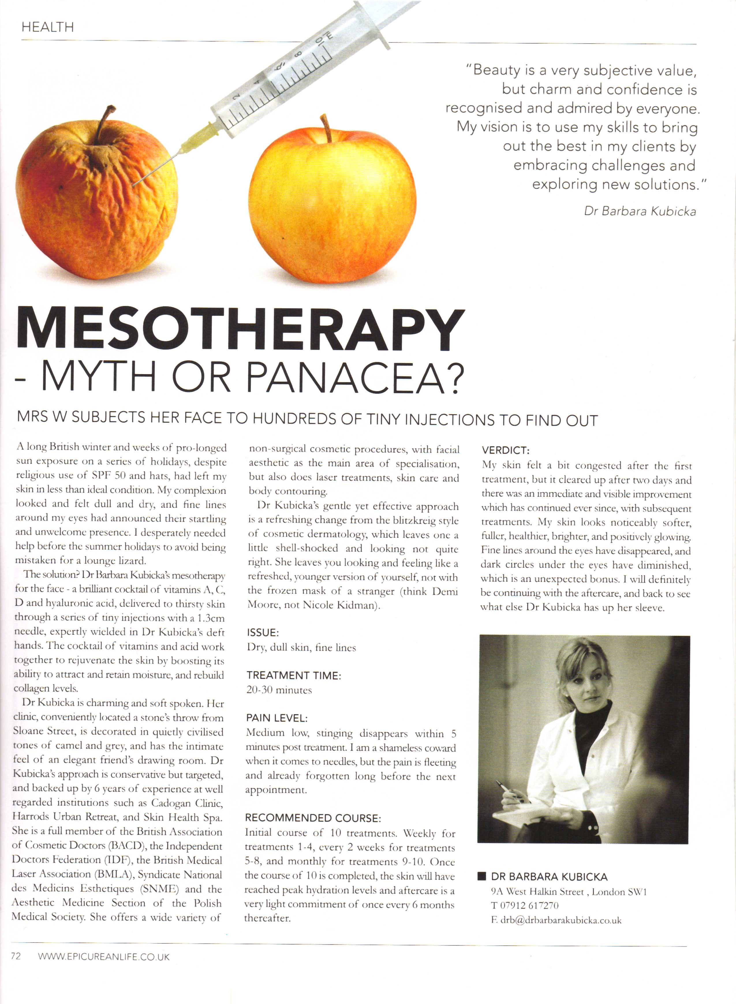 Epicurean Life Magazine: Mesotherapy, Myth or Panacea