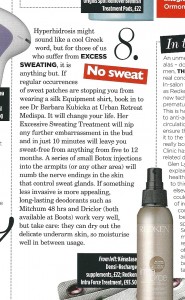 As Seen in Vogue – A Cure for Excess Sweating!